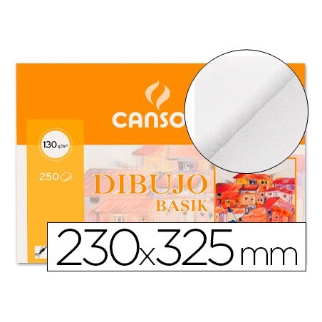 250un PAPEL DESENHO BASIK 23X32.5 -130 GR -SEM ESQUADRIA