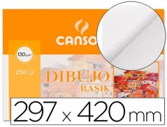 250un PAPEL DESENHO BASIK 297X420 -130 GR -SEM ESQUADRIA