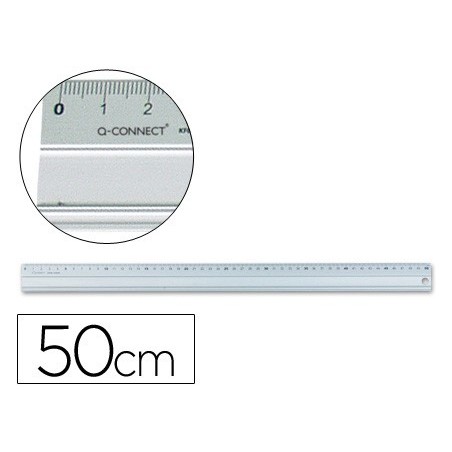 REGUA METALICA ALUMINIO Q-CONNECT 50 CM
