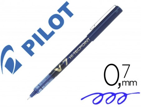 12un MARCADOR PILOT PONTA FINA V-7 AZUL 0.7 MM