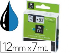 FITA DYMO D1 PRETO-AZUL 12 MM X 7 MT