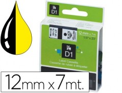 FITA DYMO D1 PRETO-AMARELO 12 MM X 7 MT