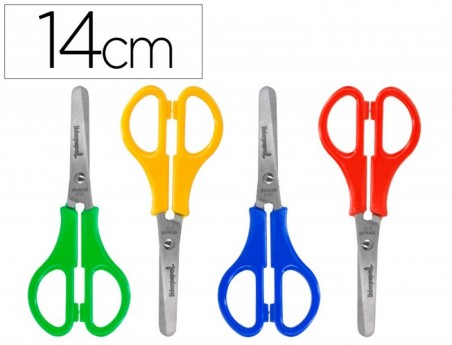 12un TESOURA ESCOLAR LIDERPAPEL COM PONTAS REDONDAS DE 140 M