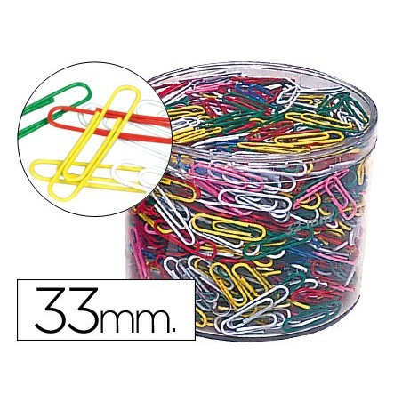 CLIPS N. 2, 33 MM, CAIXA 1000 UNIDADES - CORES SORTIDAS