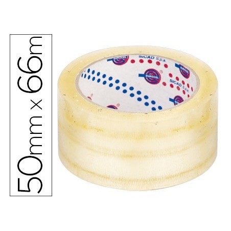 6un FITA ADESIVA TRANSPARENTE 66 MT X 5 CM