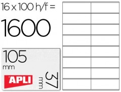 ETIQUETAS ADESIVA A4, APLI, 105 X 37 MM