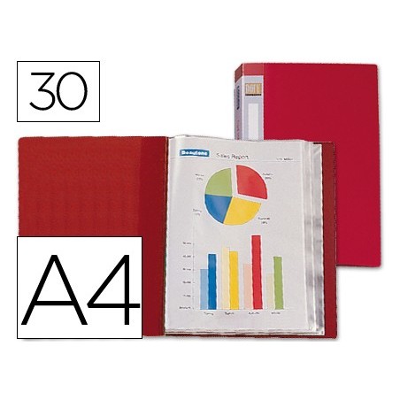 CAPA CATALOGO BEAUTONE A4 COM 30 BOLSAS, VERMELHA