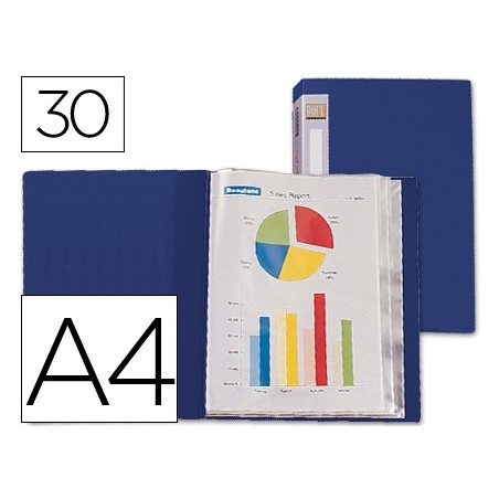 CAPA CATALOGO BEAUTONE A4 COM 30 BOLSAS, AZUL