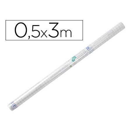 ROLO PLASTICO ADESIVO FORRA LIVROS, 0,50 MT X 3 MT, 50 MICRA