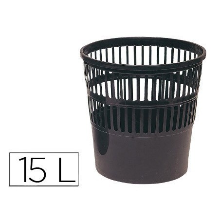 CESTO DE PAPEIS PLASTICO PRETO 275 X 275 MM CAPACIDADE PARA