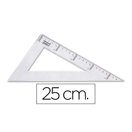 20un ESQUADRO TRIANGULO PLASTICO 25 CM