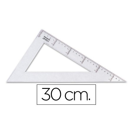 20un ESQUADRO TRIANGULO PLASTICO 30 CM