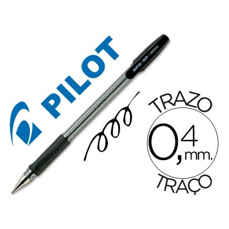 12un ESFEROGRAFICA PILOT BPS-GP PRETO -COM GRIP-TINTA BASE D