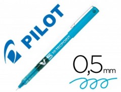 12un MARCADOR PILOT PONTA FINA V-5 AZUL CLARO 0.5 MM