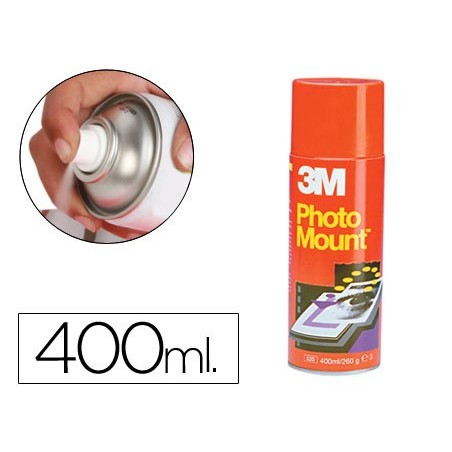 COLA SPRAY ADESIVA PERM. 3M PHOTO MOUNT, DE 400 ML.