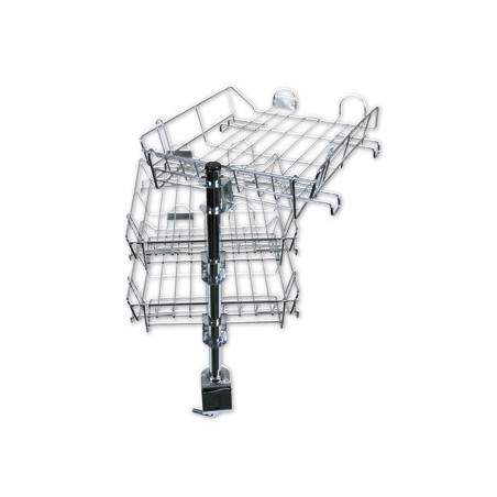 TABULEIRO Q-CONNECT GIRATORIO METALICO CROMADO, DE 3 TABULEI