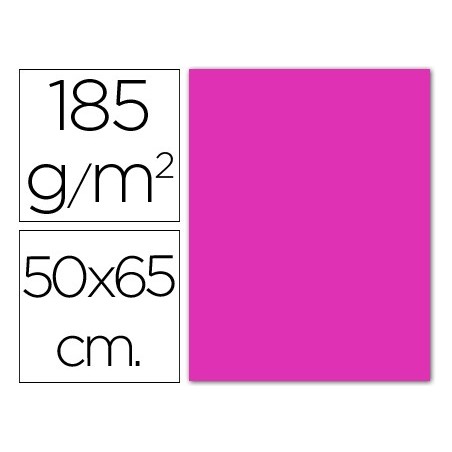 25un CARTOLINA 500 X 650 MM, 185 GRS, GUARRO, FUCSIA