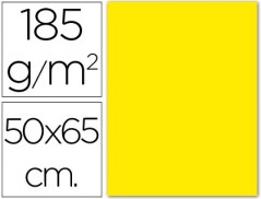 25un CARTOLINA 500 X 650 MM, 185 GRS, GUARRO, AMARELO CANARI
