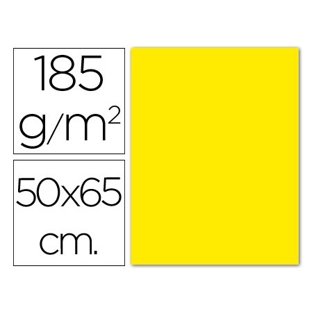 25un CARTOLINA 500 X 650 MM, 185 GRS, GUARRO, AMARELO CANARI