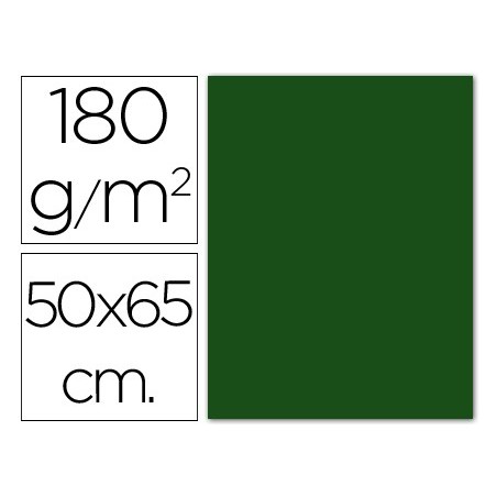 25un CARTOLINA 500 X 650 MM, 185 GRS, GUARRO, VERDE ABETO
