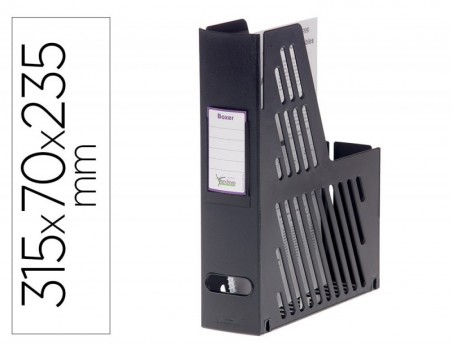 2un PORTA REVISTA DE PLASTICO, COM IDENTIFICACAO, PRETO