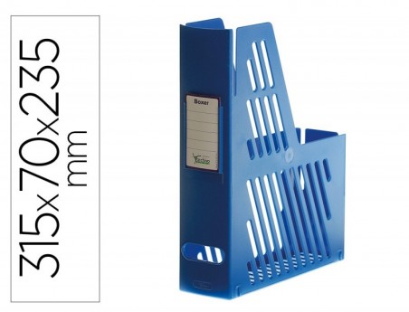 2un PORTA REVISTA DE PLASTICO, COM IDENTIFICACAO, AZUL