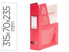 2un PORTA REVISTA DE PLASTICO, COM IDENTIFICACAO, VERMELHO
