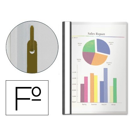 PASTA DOSSIER ESSELTE PLASTICO COM FERRAGEM METALICA, PRETO