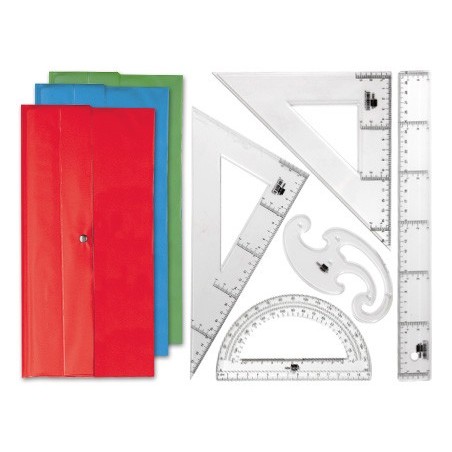 JOGO DE REGUAS CRISTAL LIDERPAPEL