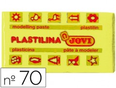 PLASTICINA 70 JOVI. PASTILHA 50 GRS AMARELO CLARO