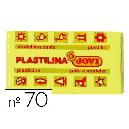 PLASTICINA 70 JOVI. PASTILHA 50 GRS AMARELO CLARO