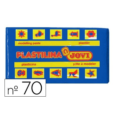 PLASTICINA 70 JOVI. PASTILHA 50 GRS AZUL-ESCURO