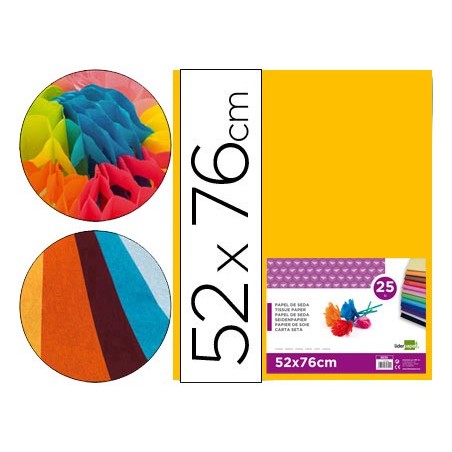 PAPEL SEDA 52X76 CM 18 GRS LARANJA EMB. 25 FLS