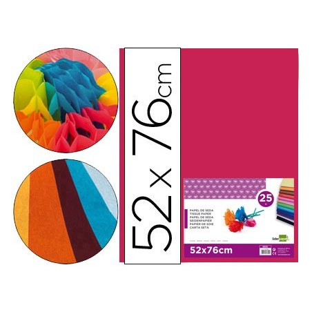 PAPEL SEDA 52X76 CM 18 GRS ROSA FORTE EMB. 25 FLS