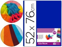PAPEL SEDA 52X76 CM 18 GRS AZUL EMB. 25 FLS