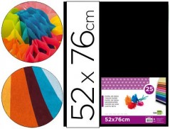 PAPEL SEDA 52X76 CM 18 GRS PRETO EMB. 25 FLS