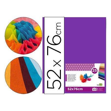 PAPEL SEDA 52X76 CM 18 GRS VIOLETA EMB. 25 FLS