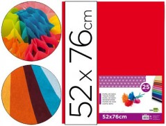 PAPEL SEDA 52X76 CM 18 GRS VERMELHO EMB. 25 FLS