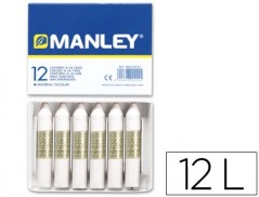 LAPIS CERA MANLEY 12 UNIDADES BRANCO