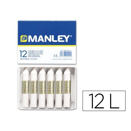 LAPIS CERA MANLEY 12 UNIDADES BRANCO