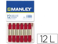 LAPIS DE CERA MANLEY UNICOR CARMIM PERMANENTE -CAIXA DE 12 N