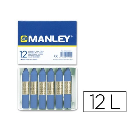 LAPIS CERA MANLEY 12 UNIDADES AZUL ULTRAMAR