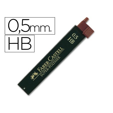 12un MINAS FABER GRAFITE 9065 0,5 MM HB - ESTOJO DE 12 MINAS
