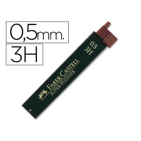 12un MINAS FABER GRAFITE 9065 0,5 MM 3H - ESTOJO DE 12 MINAS