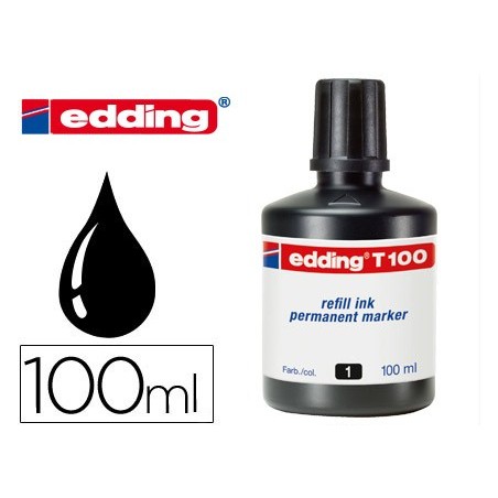 TINTA MARCADOR EDDING T-100 PRETO FRASCO DE 100 ML