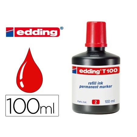 TINTA MARCADOR EDDING T-100 VERMELHO -FRASCO DE 100 ML