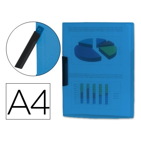 PASTA DOSSIER BEAUTONE COM CLIP LATERAL, A4, AZUL
