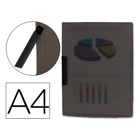 PASTA DOSSIER BEAUTONE COM CLIP LATERAL, A4,  PRETO