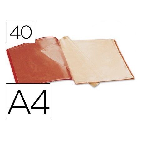 CAPA CATALOGO BEAUTONE A4 COM 40 BOLSAS, VERMELHA