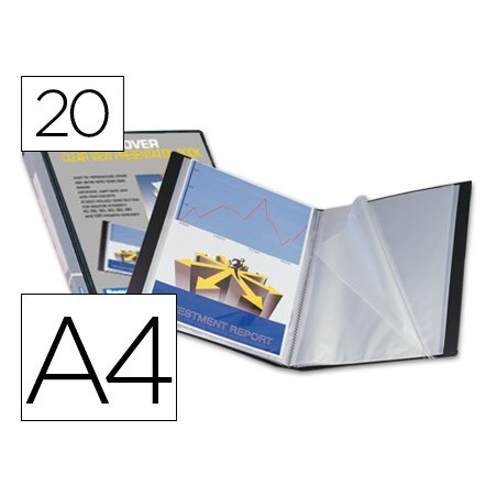 CAPA CATALOGO BEAUTONE A4 COM 20 BOLSAS, PRETO, COM LOMBADA